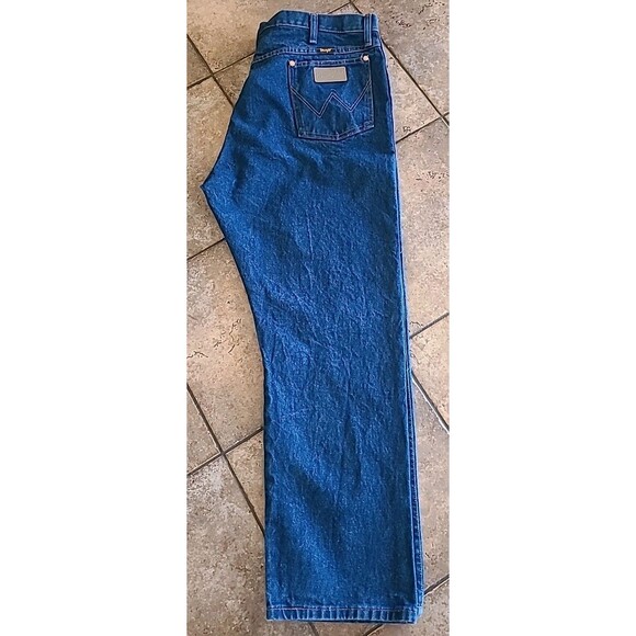 VTG 90's Wrangler 13MWZ Work Jeans 42x30 Cowboy Cut Denim Copper Rivet Western - Picture 1 of 9